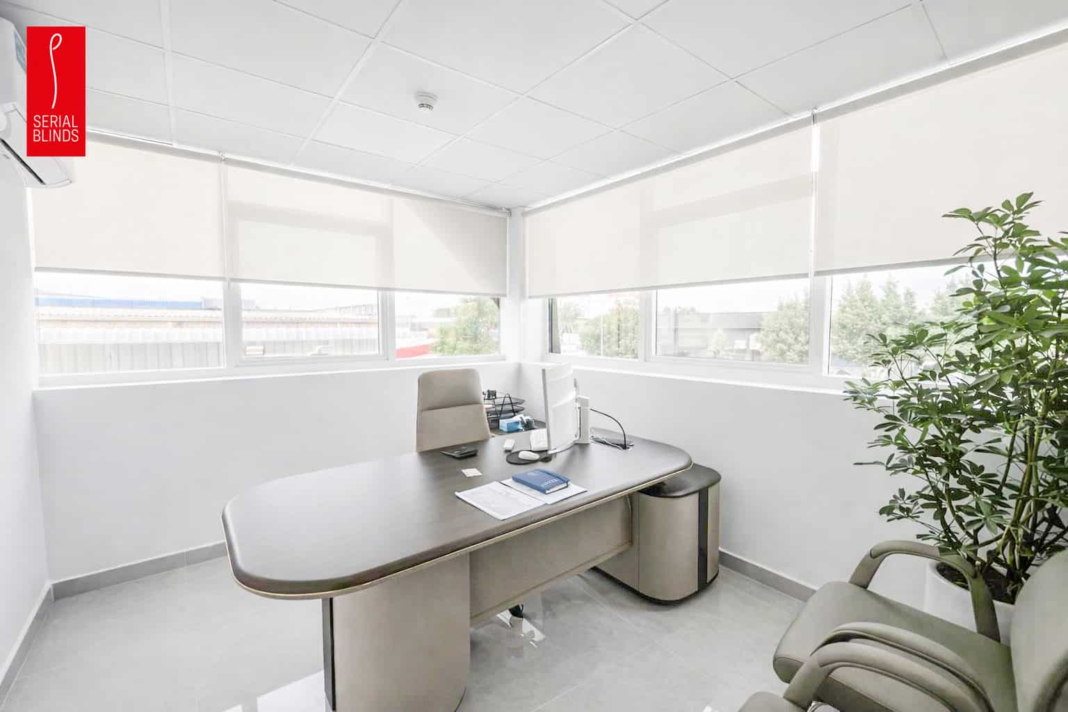 Custom blinds for wide office windows in Dubai